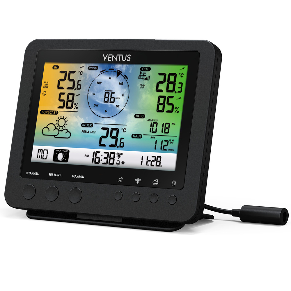 Ventus WLAN-Wetterstation W832 mit Raumklimafunktion, inkl. Funk-Außensensor (868 MHz), App