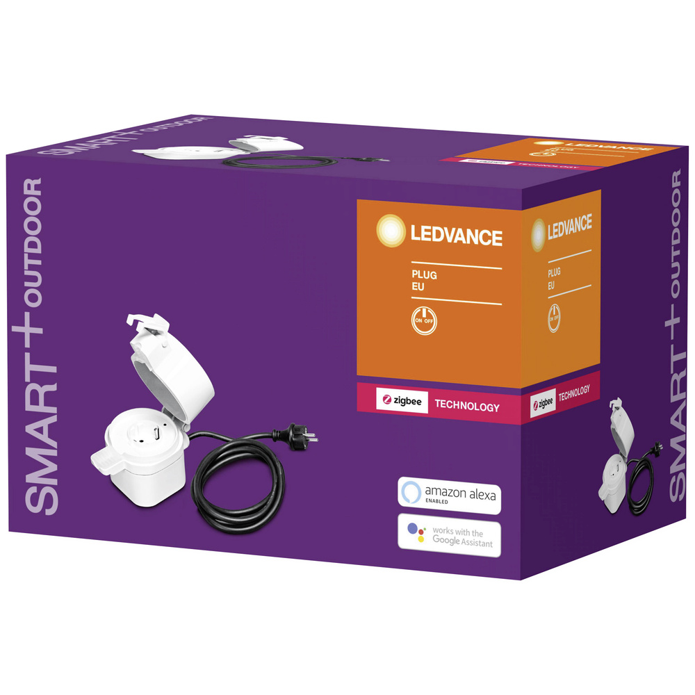 Ledvance SMART+ Außensteckdose, IP44, ZigBee, mit Deckel und 1,5 m Anschlussleitung