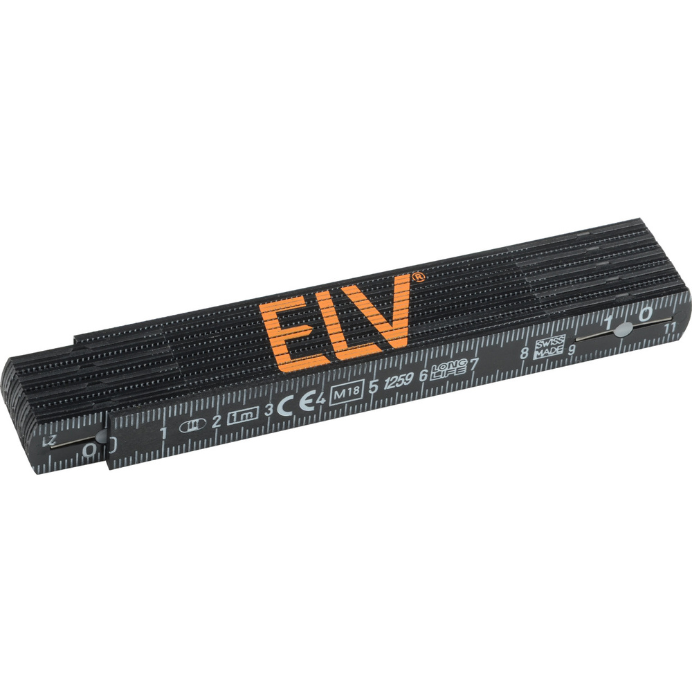 ELV hochwertiger Gliedermaßstab Longlife, 1 m, schwarze ELV Version