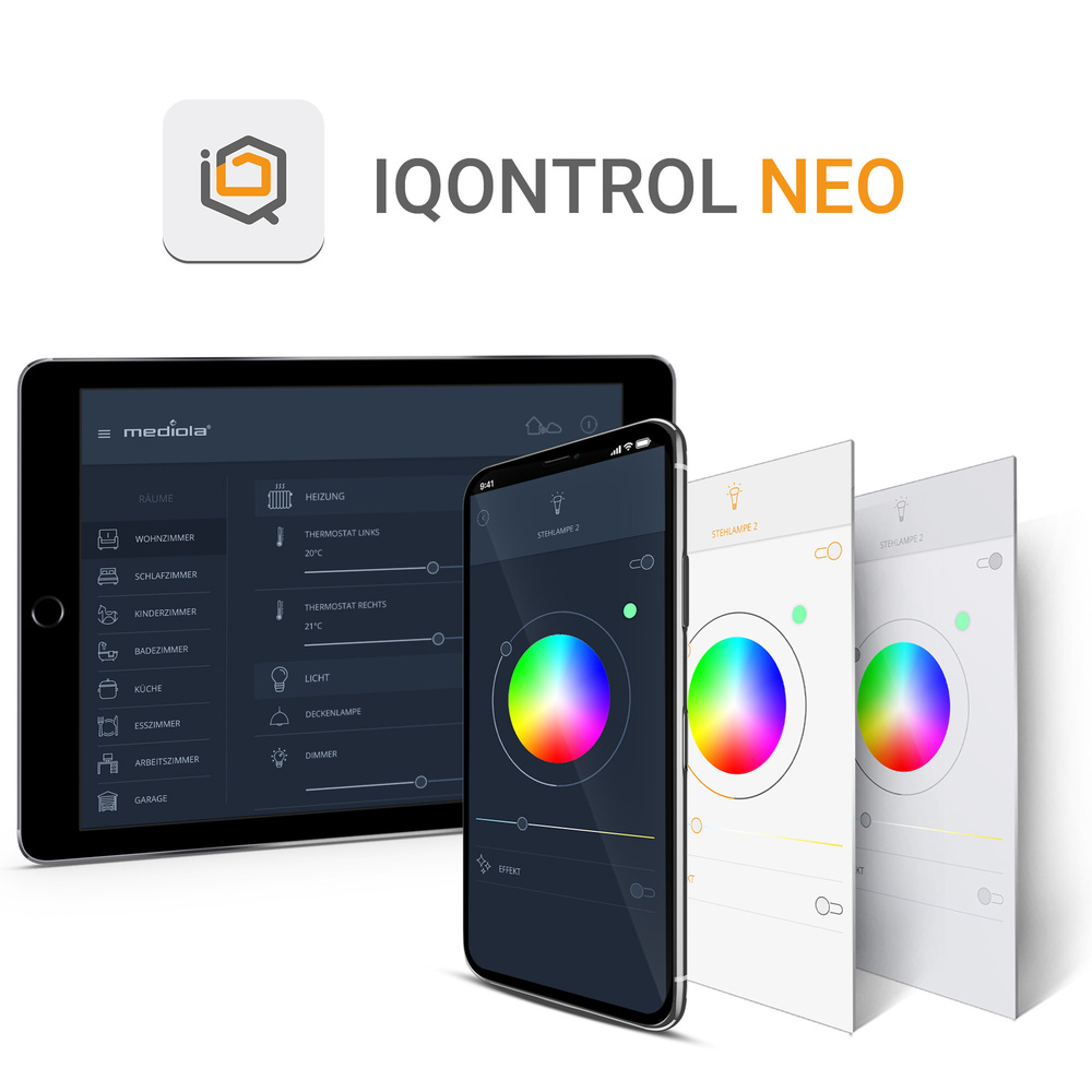 mediola AIO Gateway V6 mini, inkl. IQONTROL NEO-App für z.B. Homematic IP, Homematic und FS20