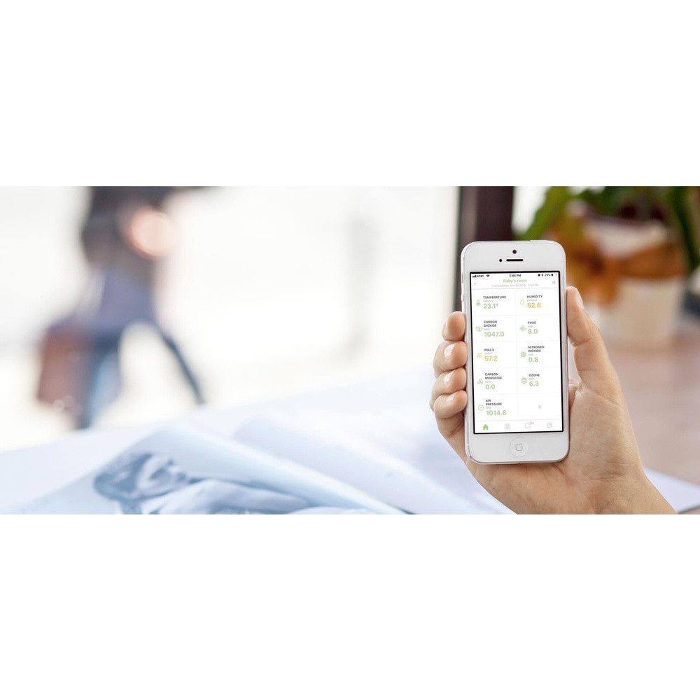 uHoo 9-in-1-Luftgütesensor mit App-Steuerung und CO2-Messung - kompatibel mit HmIP / HM über mediola