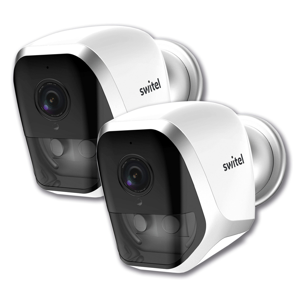 SWITEL WiFi-Überwachungskamera COIP202B, Batterie-/Akkubetrieb, App (iOS/Android), 720p, 2er-Set