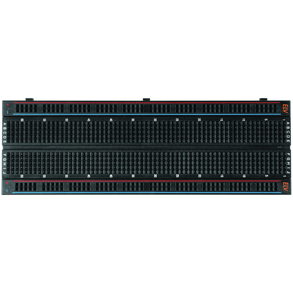 ELV Steckplatine/Breadboard mit 830 Kontakten, schwarze ELV-Version