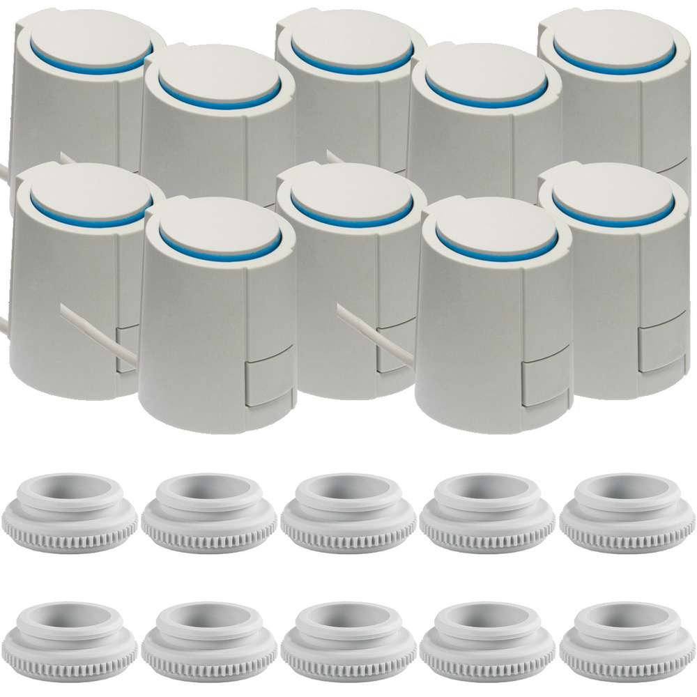 Spar-Set 10x Möhlenhoff Stellantrieb Alpha 5, 24 V, NC, inkl. 10x Adapterring VA80