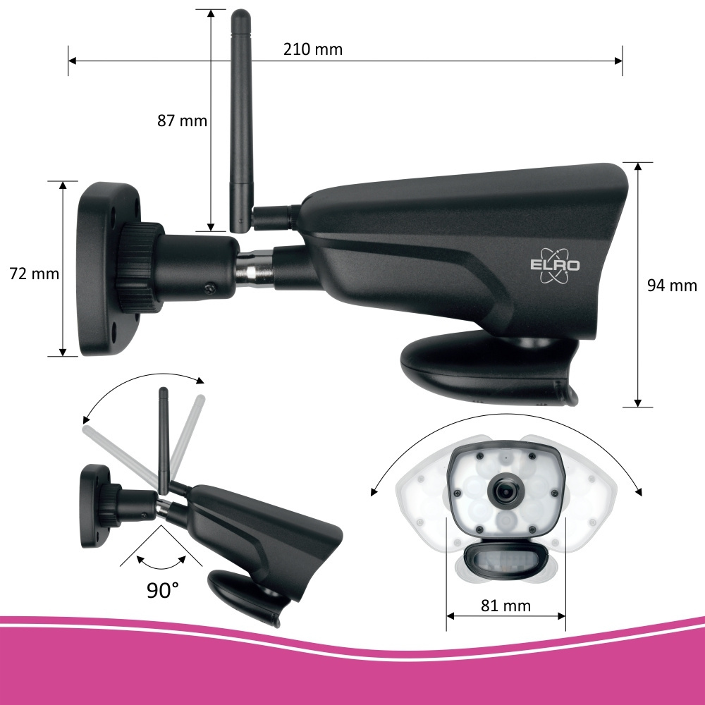 ELRO Funk-Zusatzkamera CC60RXX11, Full-HD (1080p) - geeignet für Funk-Kamerasystem CZ60RIP11S