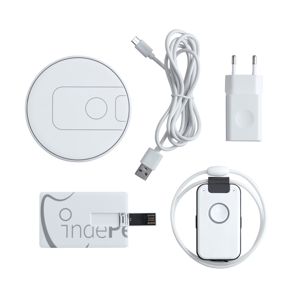 Notrufsender DECT indePendant Pro, blau, privater Hausnotruf, mit intelligenter Sturzerkennung
