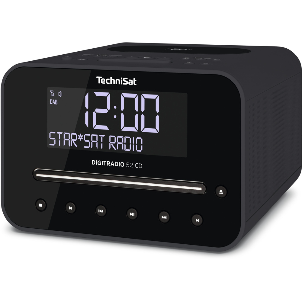 TechniSat Uhrenradio DigitRadio 52 CD, DAB+/UKW-Empfang, CD-Player, Bluetooth-Funktion, schwarz