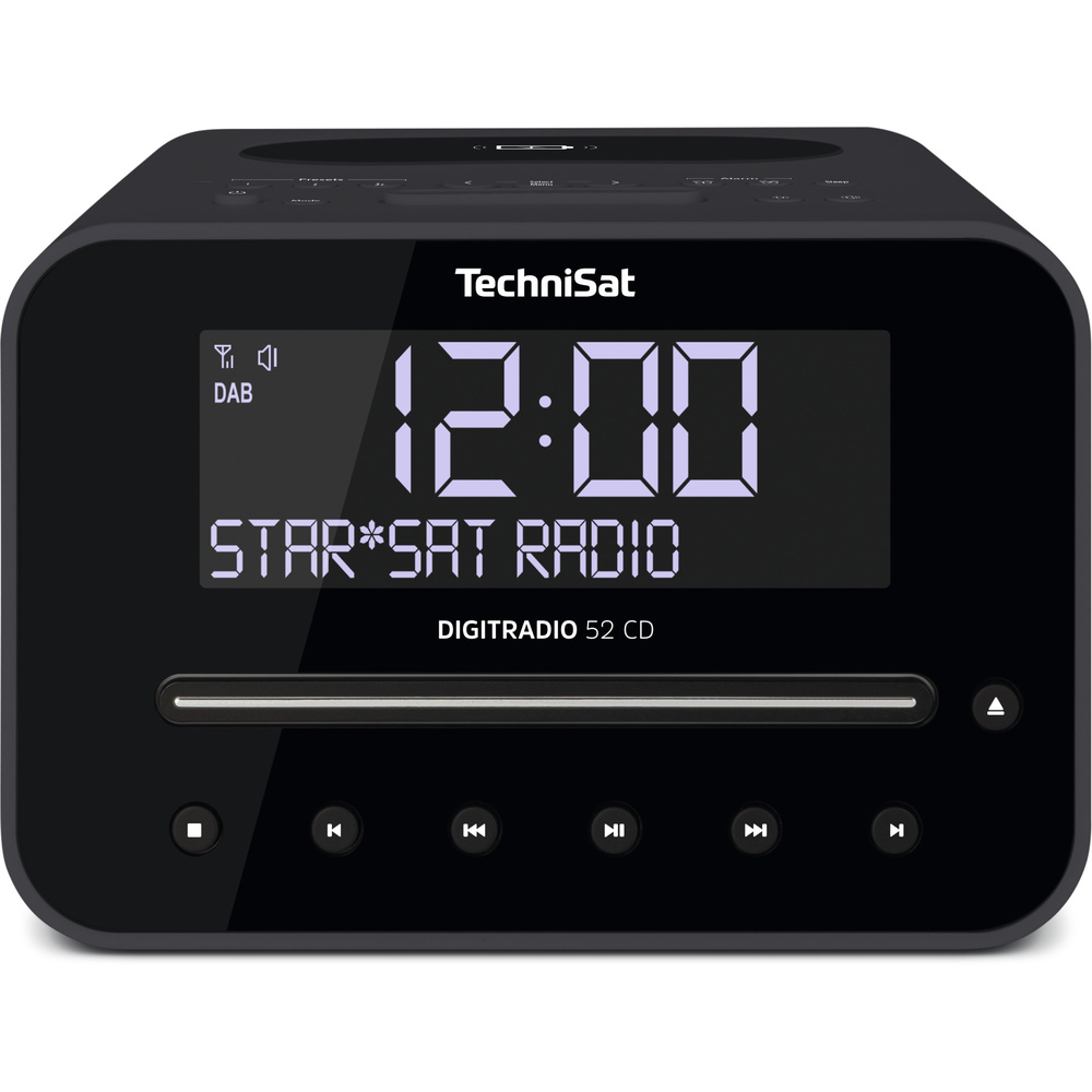 TechniSat Uhrenradio DigitRadio 52 CD, DAB+/UKW-Empfang, CD-Player, Bluetooth-Funktion, schwarz