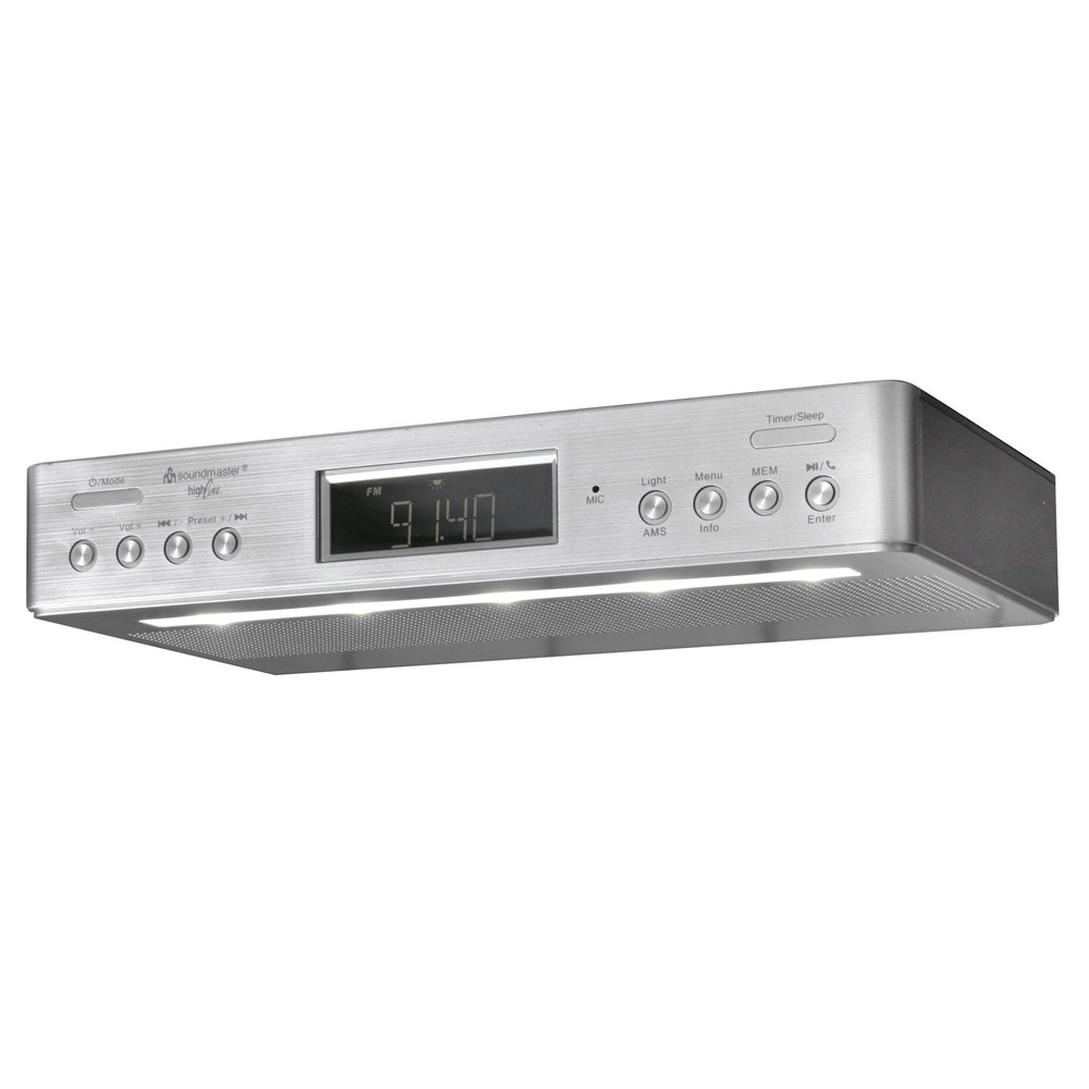 Soundmaster Unterbau-/Küchenradio UR2045SI, UKW/DAB+, Bluetooth-Streaming, Küchentimer