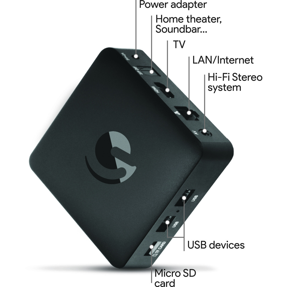 Ematic 4K Android TV Media Player SRT202, Ultra HD, Android 9, Sprachsteuerung via Google Assistant
