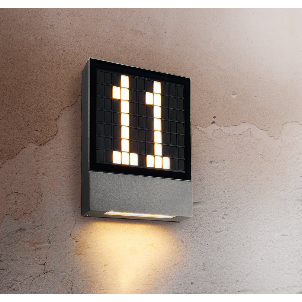 HEITRONIC 4,5-W-LED-Hausnummernleuchte Pavia, Ziffern steckbar, Aluminium-Gehäuse, 230 V AC, IP54