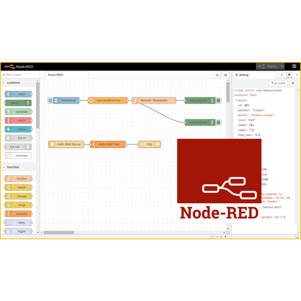 Programmieren (fast) ohne Code Teil 1 - Node-RED als universelles Prototyping-Tool