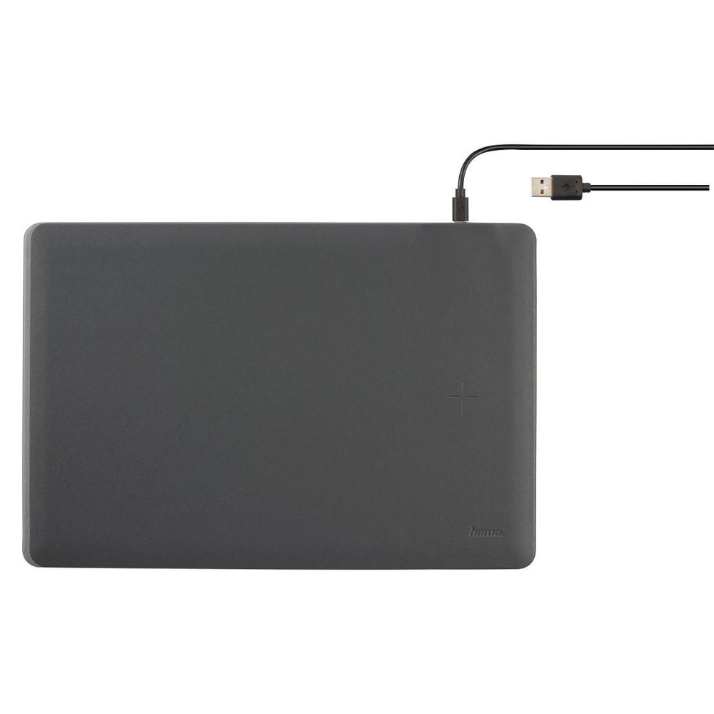 hama Mauspad "Wireless Charging", integrierte 5-W-Qi-Ladefläche, PU-Material, inkl. Micro-USB-Kabel