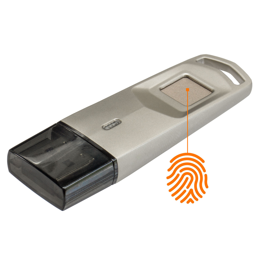 FeinTech USB-Stick mit Fingerabdrucksensor, USB 3.1, AES-256-Verschlüsselung, 32 GB