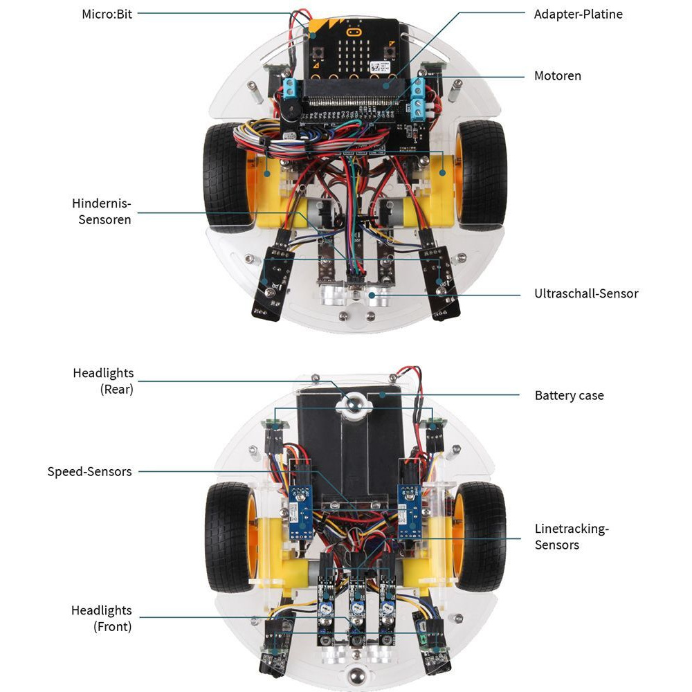 Joy-IT Bausatz programmierbares Roboterauto Joy-Car für BBC micro:bit v1/v2 (nicht inkl.)