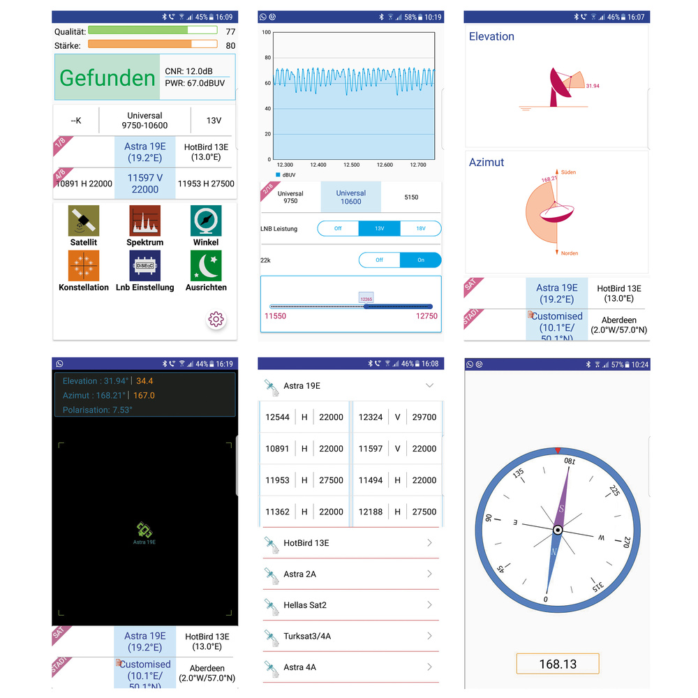 Megasat Satfinder / Sat-Messgerät HD 1 Smart, DVB-S/S2, mit Smartphone-Anbindung, inkl. Powerbank