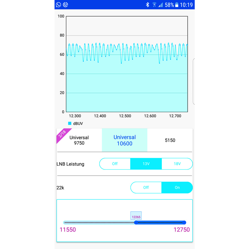 Megasat Satfinder / Sat-Messgerät HD 1 Smart, DVB-S/S2, mit Smartphone-Anbindung, inkl. Powerbank