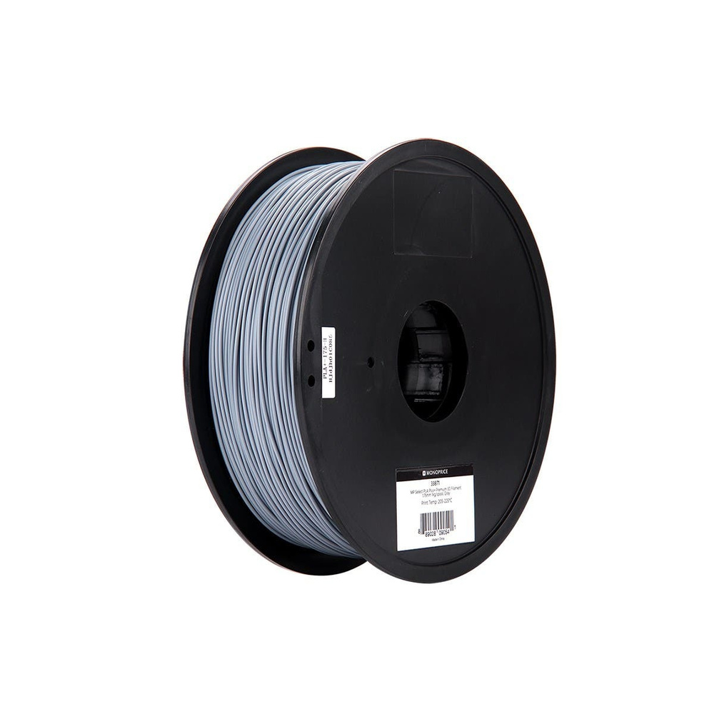 Monoprice 3D-Drucker Filament PLA+, grau, 1,75 mm, 1 kg