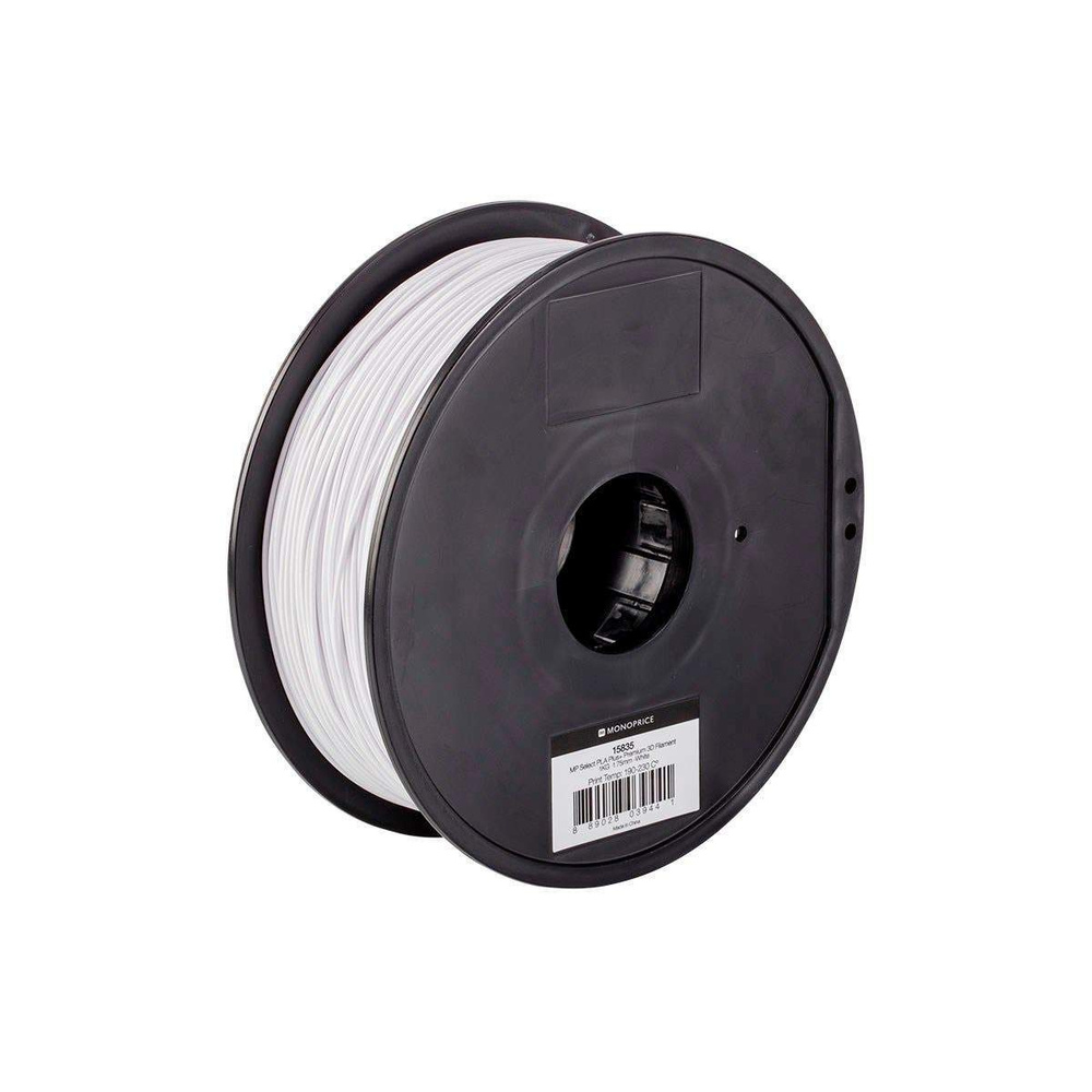 Monoprice 3D-Drucker Filament PLA+, weiß, 1,75 mm, 1 kg