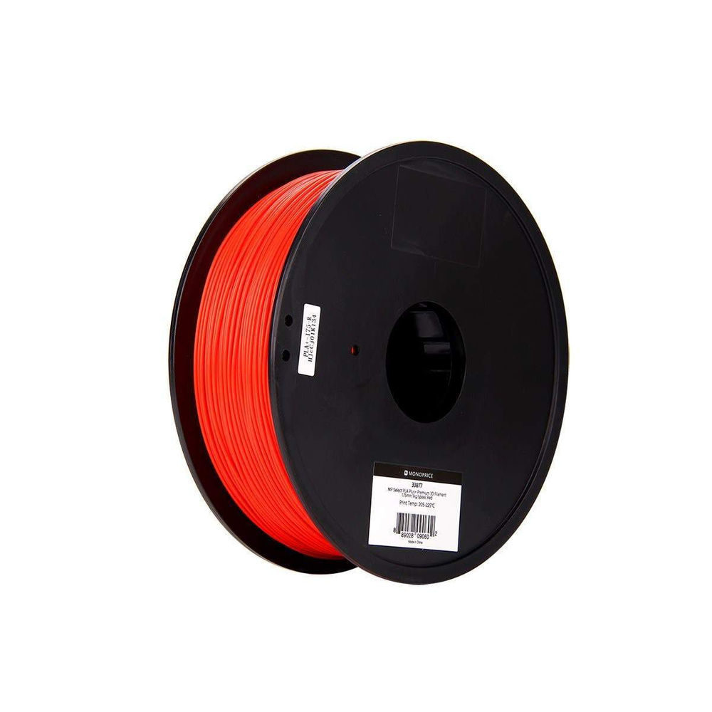 Monoprice 3D-Drucker Filament PLA+, rot, 1,75 mm, 1 kg