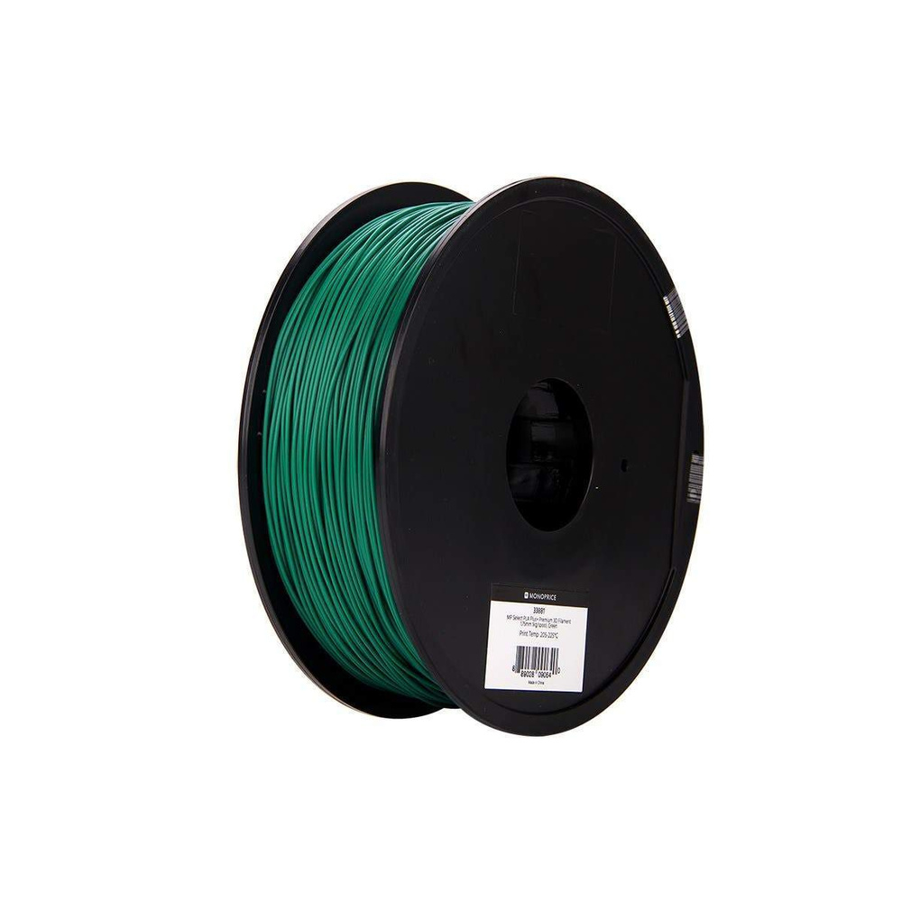 Monoprice 3D-Drucker Filament PLA+, grün, 1,75 mm, 1 kg