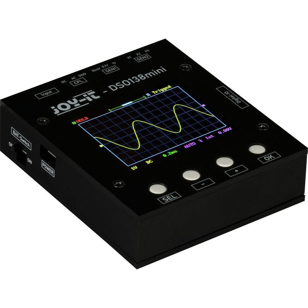 Joy-IT Digital-Oszilloskop DSO138mini, 200 kHz, 1-Kanal, 1MSa/s, 1 kpts, 12 Bit