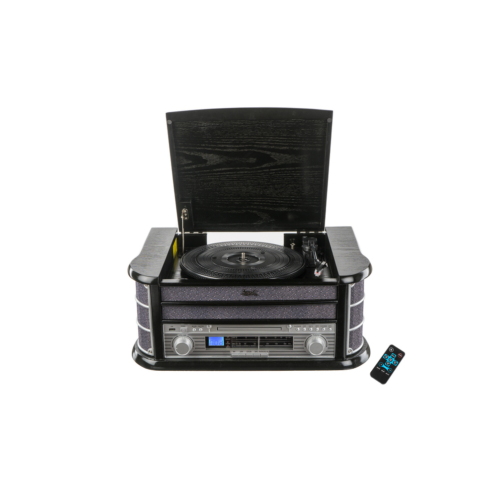 Dual Nostalgie-Stereo-Musikcenter NR 4, UKW-Radio, USB, CD-Player, Kassettenlaufwerk, schwarz