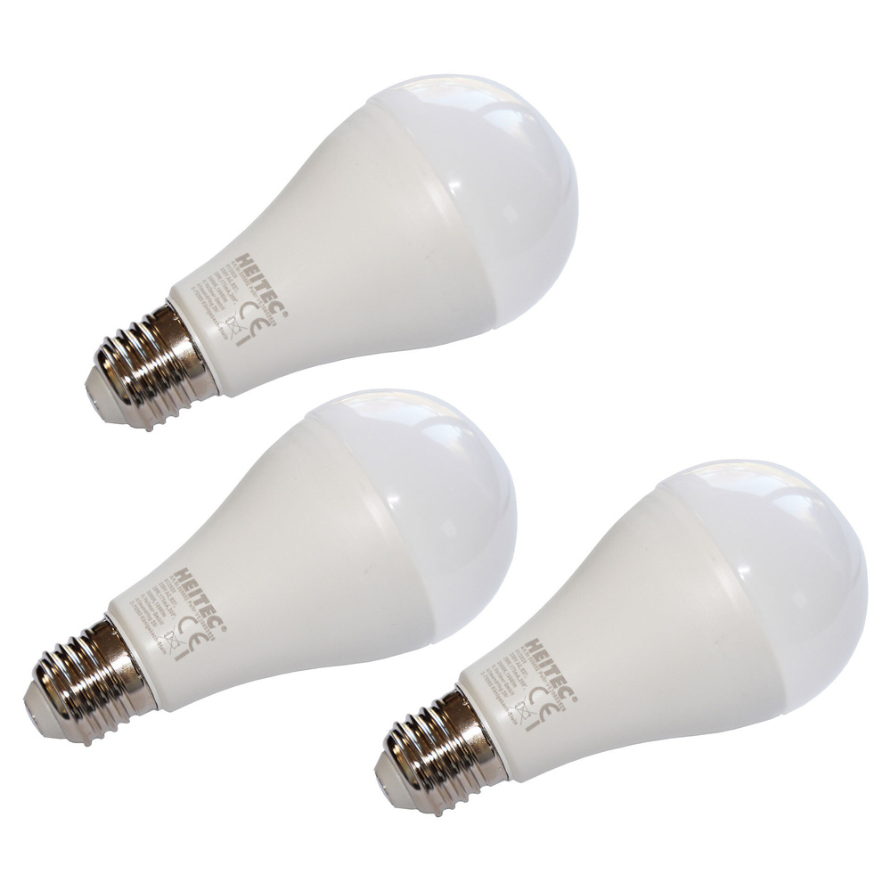 HEITEC 3er-Spar-Set 20-W-LED-Lampe A65, E27, 1800 lm, warmweiß, matt