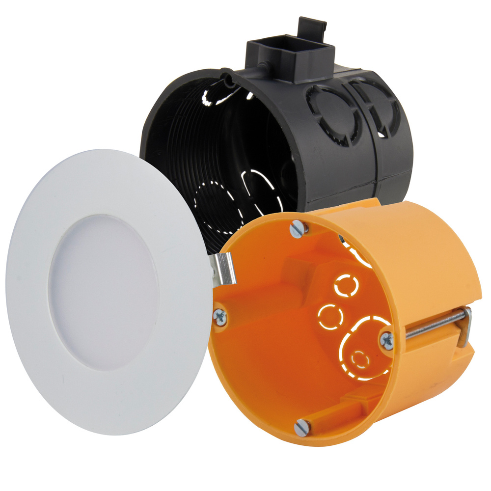 HEITRONIC 2-W-LED-Einbaupanel Nizza, passt in Schalter- und Hohlwanddosen, rund, weiß, IP20