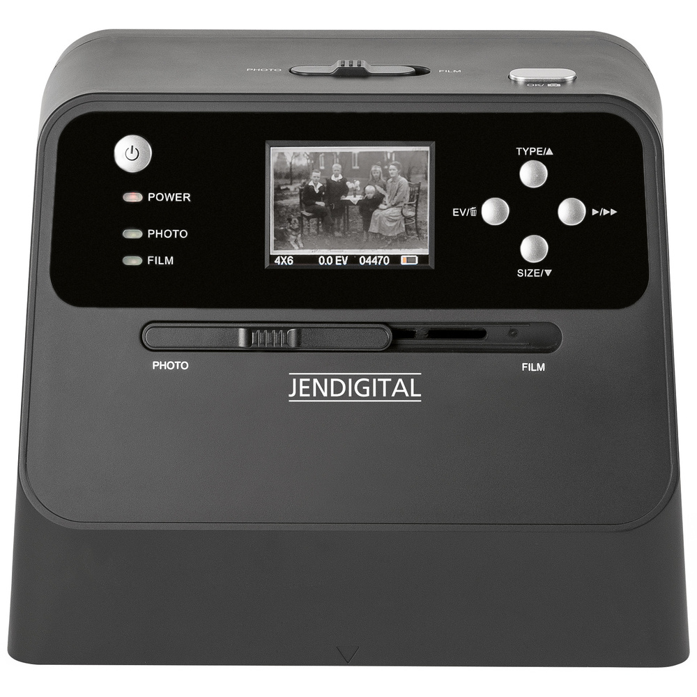 JENDIGITAL 4-in-1-Kombi-Scanner JDS1 - für Fotoalben, Bilder, Dias, Negative, Kontrolldisplay, 14 MP