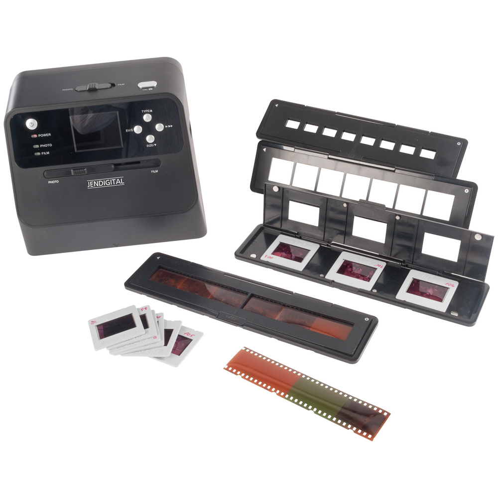 JENDIGITAL 4-in-1-Kombi-Scanner JDS1 - für Fotoalben, Bilder, Dias, Negative, Kontrolldisplay, 14 MP