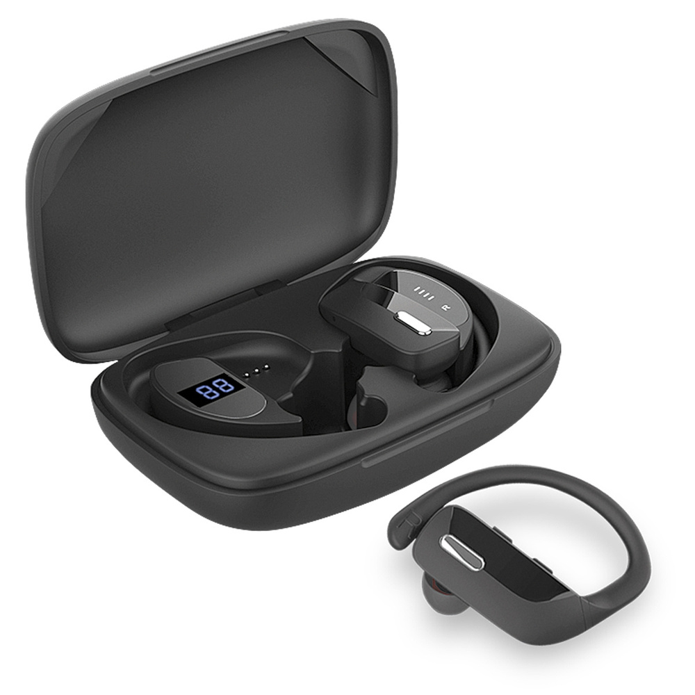Fontastic TWS-Sport-Kopfhörer "Rave", mit ergonomischen Ohrbügeln, 600-mAh-Ladebox