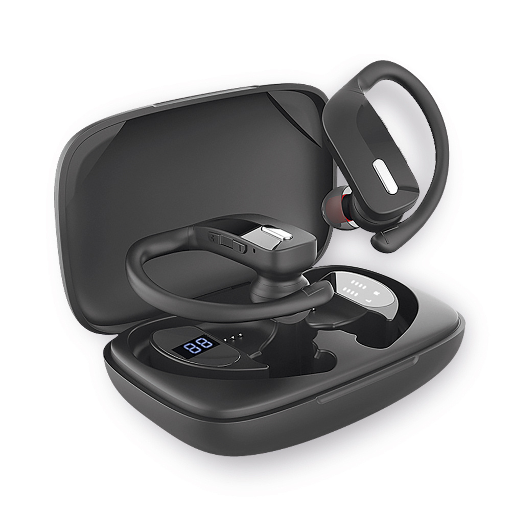 Fontastic TWS-Sport-Kopfhörer "Rave", mit ergonomischen Ohrbügeln, 600-mAh-Ladebox