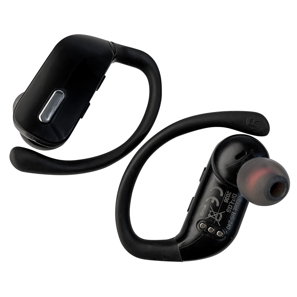 Fontastic TWS-Sport-Kopfhörer "Rave", mit ergonomischen Ohrbügeln, 600-mAh-Ladebox