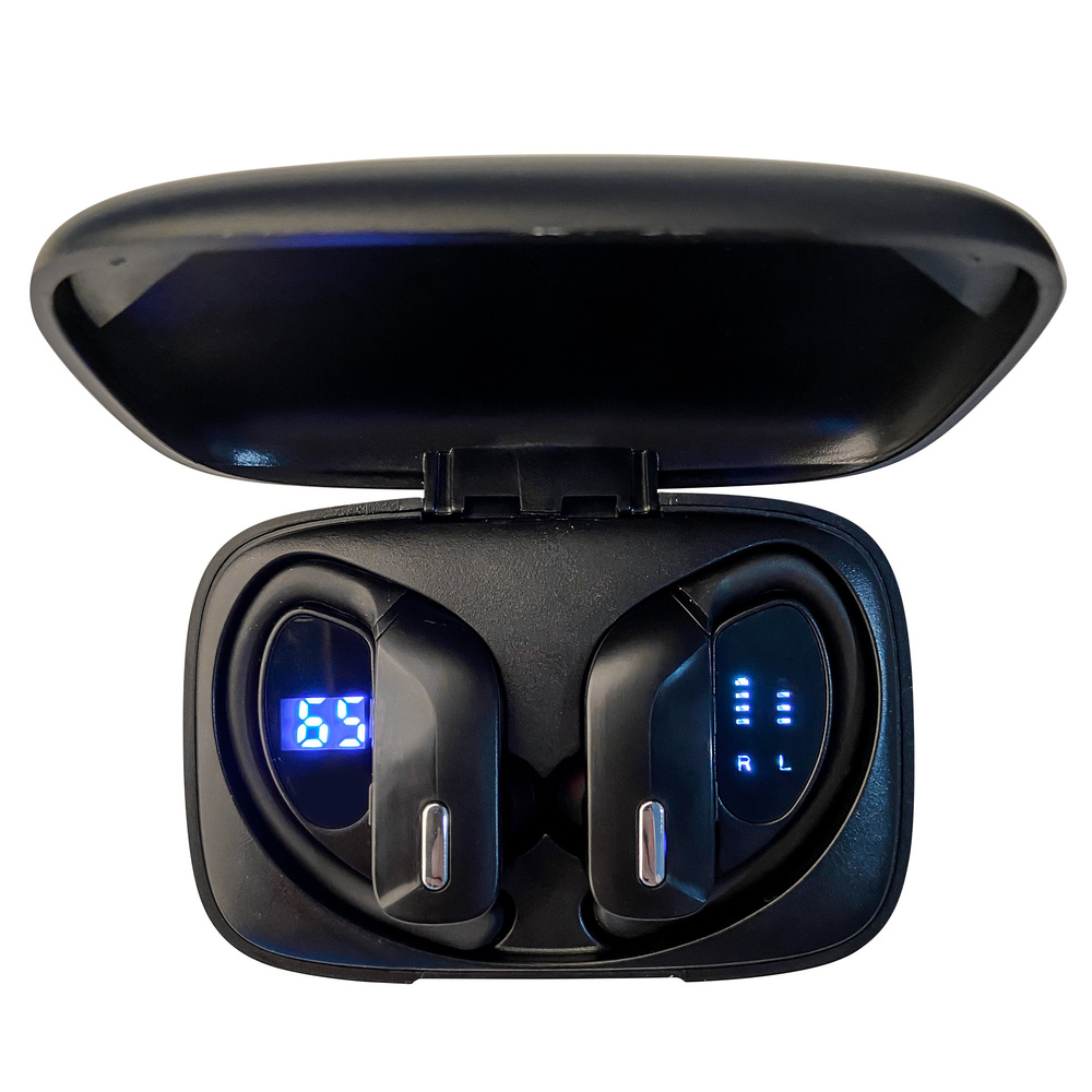 Fontastic TWS-Sport-Kopfhörer "Rave", mit ergonomischen Ohrbügeln, 600-mAh-Ladebox