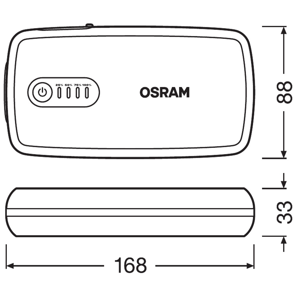 OSRAM Kfz-Starthilfegerät BATTERYstart 300, 12 V, 1500 A, 13.000 mAh, LiCoO2-Batterie