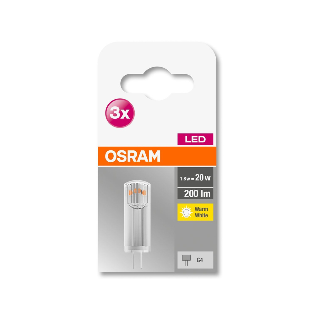 OSRAM 3er-Set 1,8-W-LED-Lampe T13, G4, 200 lm, warmweiß, 12 V