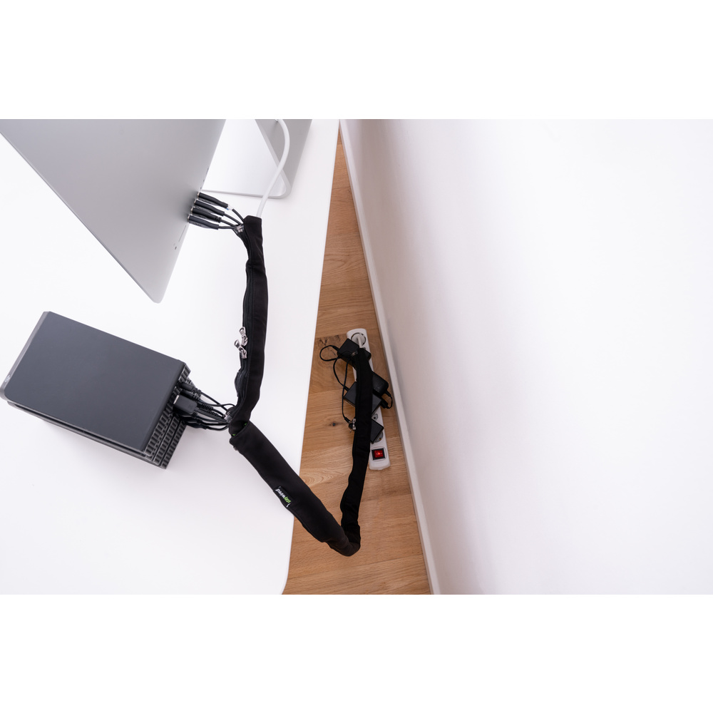 staywired Stoff-Kabelmantel, 80 cm, für bis zu 10 Kabel, doppelter Reißverschluss
