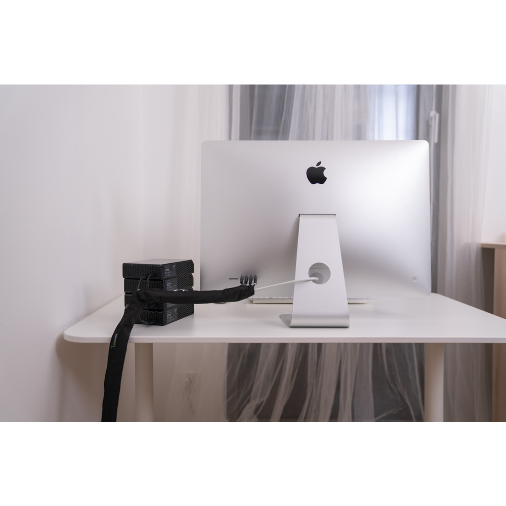 staywired Stoff-Kabelmantel, 80 cm, für bis zu 10 Kabel, doppelter Reißverschluss