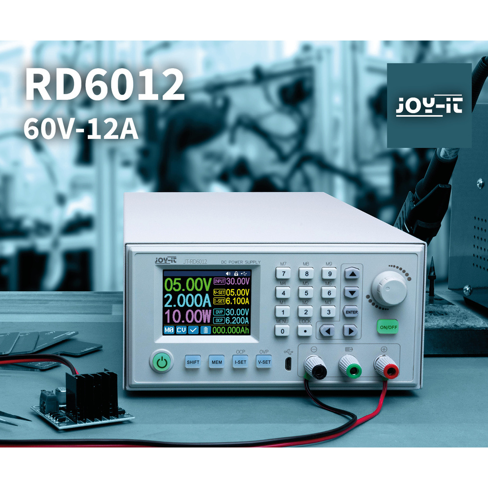 Joy-IT Programmierbares Labornetzteil JT-RD6012 , 0-60 V/0-12 A, max. 720 W