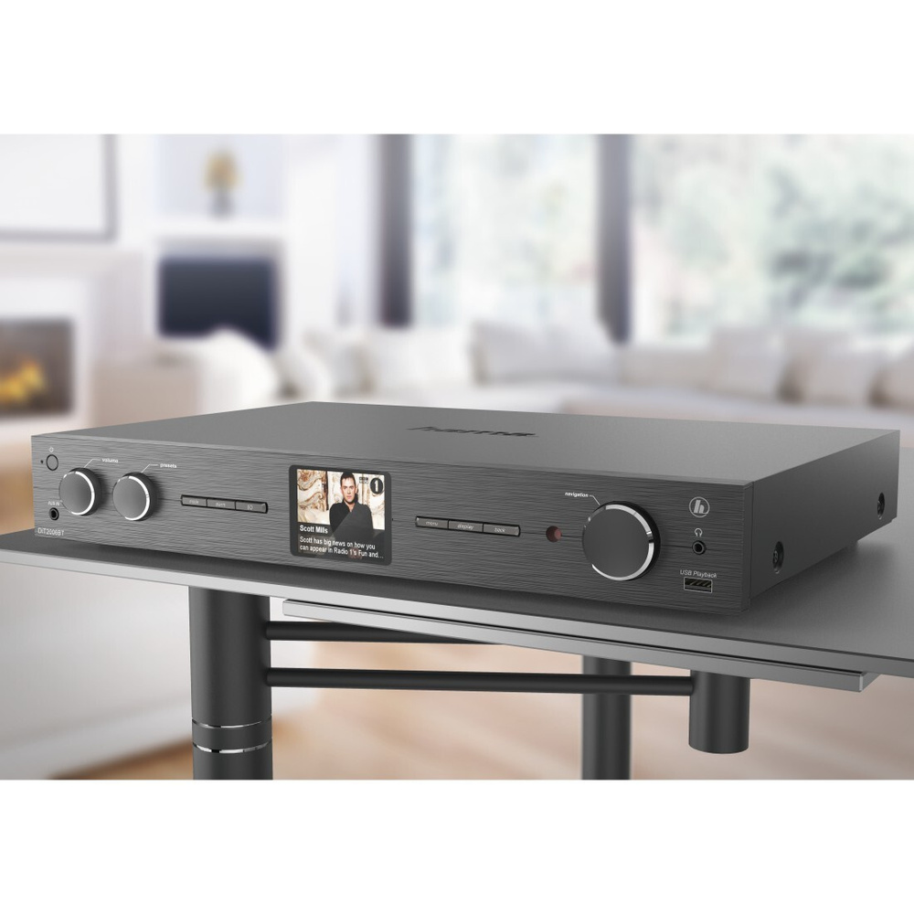 Hama Hybrid-Radio-Hi-Fi-Tuner DIT2006BT, DAB+/UKW/Internetradio, Bluetooth RX, Spotify, schwarz
