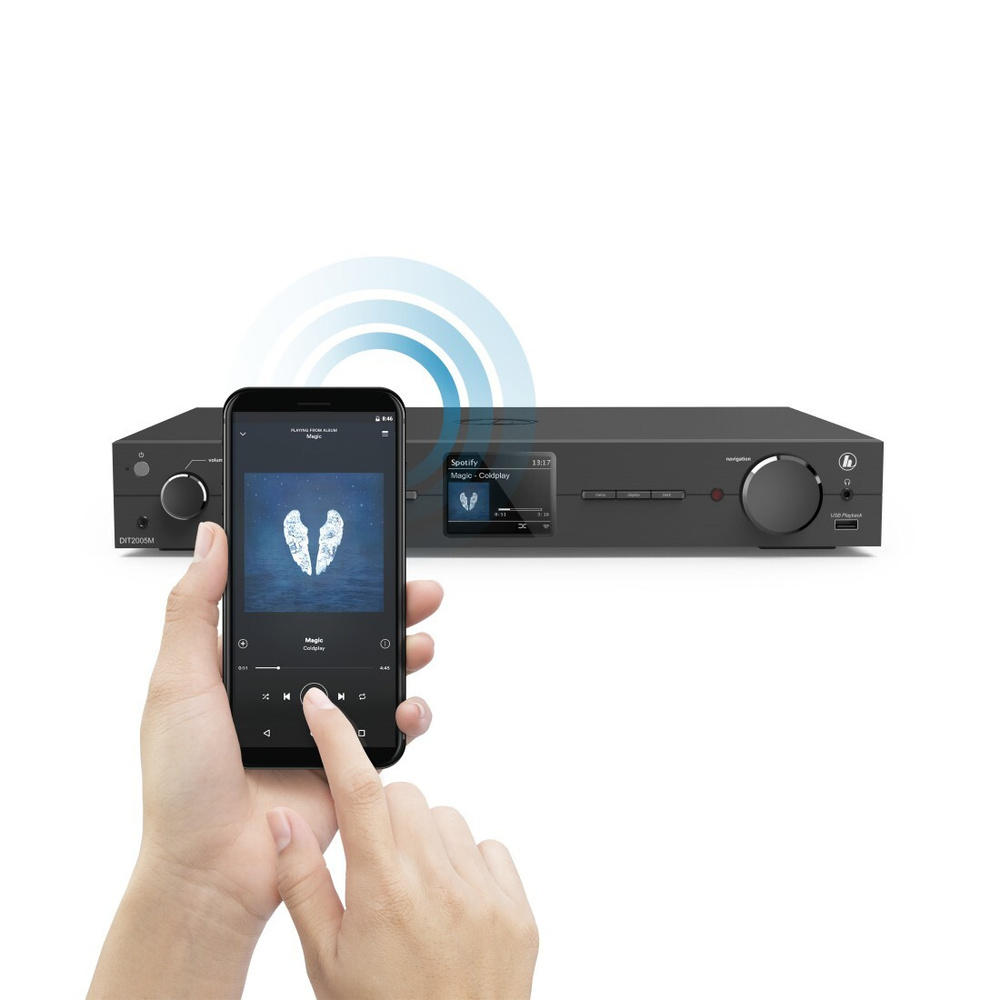 Hama Hybrid-Radio-Hi-Fi-Tuner DIT2006BT, DAB+/UKW/Internetradio, Bluetooth RX, Spotify, schwarz