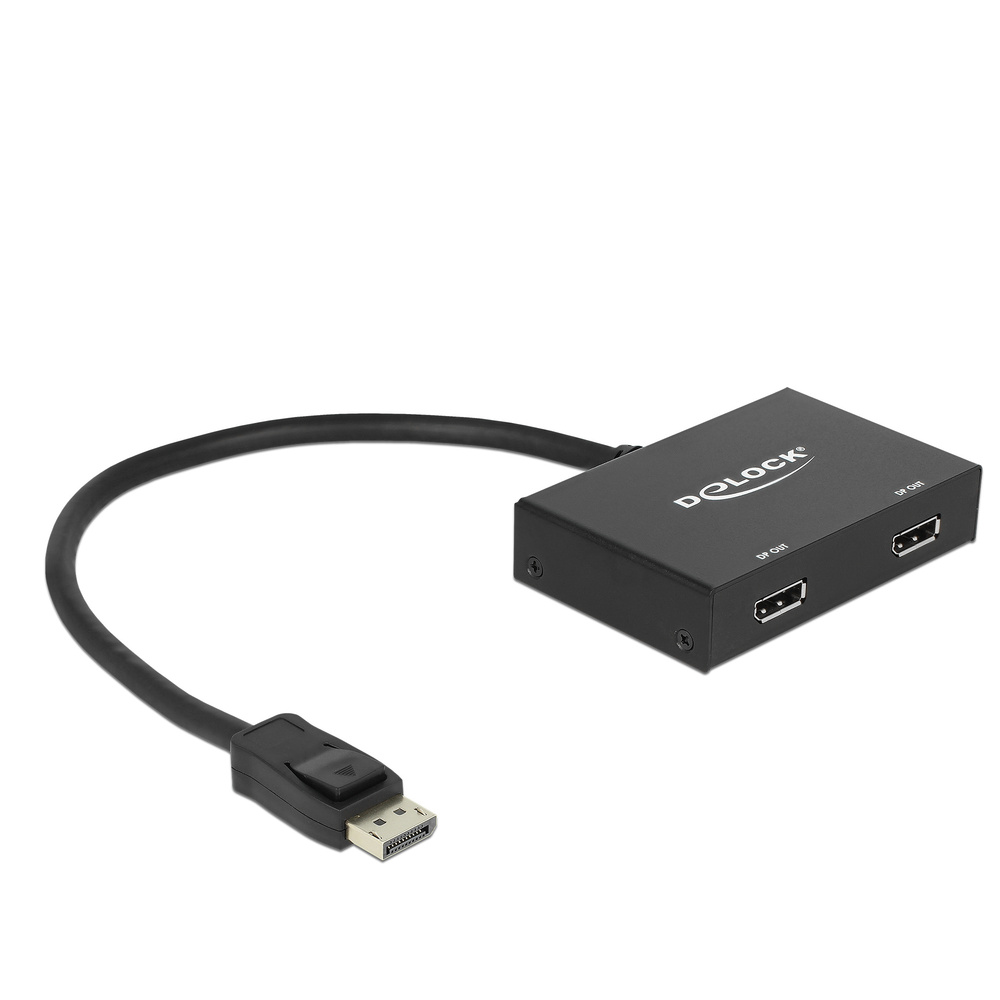 Delock DisplayPort-Splitter, DP 1.2, 1x DP-In, 2x DP-Out