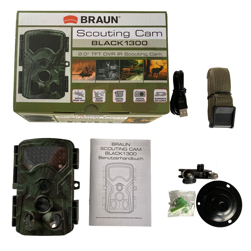 Braun Fotofalle / Wildkamera Scouting Cam BLACK1300, 13-MP-CMOS, 4K, IP66