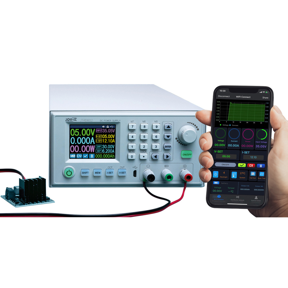 Joy-IT Programmierbares Labornetzteil JT-RD6012 Komplettgerät, 0-60 V/0-12 A, max. 720 W