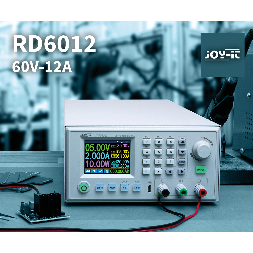 Joy-IT Programmierbares Labornetzteil JT-RD6012 Komplettgerät, 0-60 V/0-12 A, max. 720 W