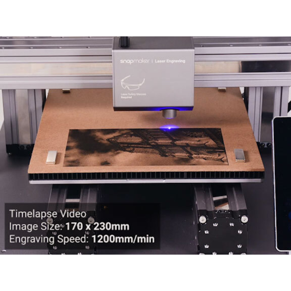 Snapmaker 2.0 Modularer 3-in-1 FFF-3D-Drucker A350T, Stationsmaße 495 x 580 x 506 mm, WLAN