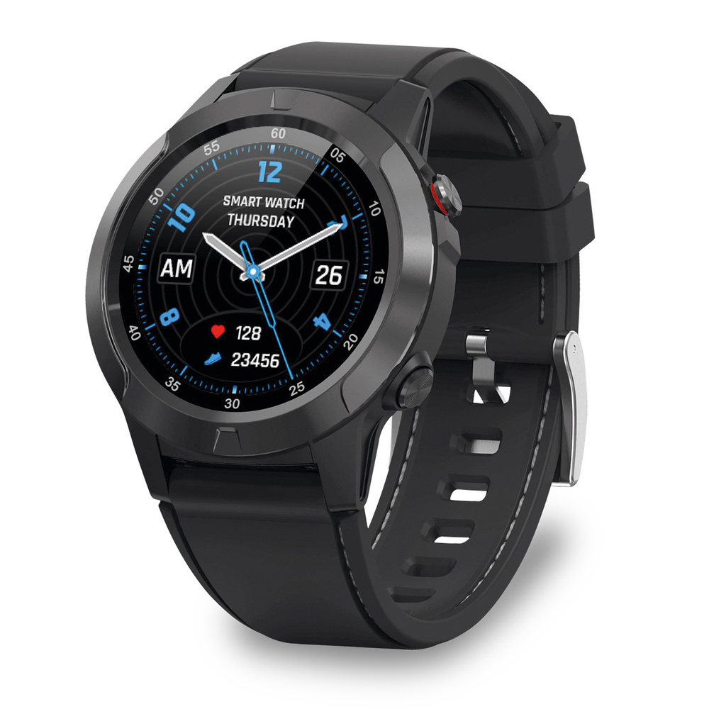 FontaFit Smartwatch 600CH "EXPLOR", schwarz, mit GPS-Modul, Schlafüberwachung, IP67