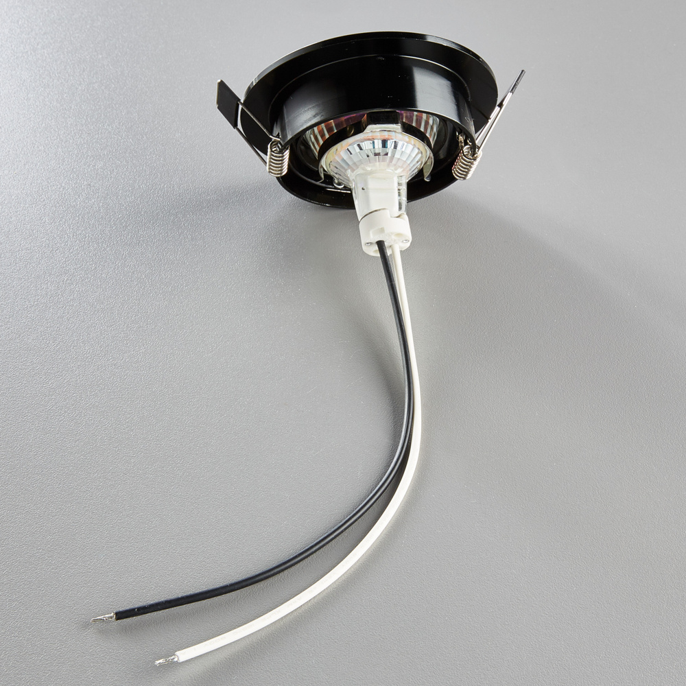HEITRONIC Einbaufassung DL7801 für GU10 und GU5,3, Aluminium, schwenkbar, rund, schwarz