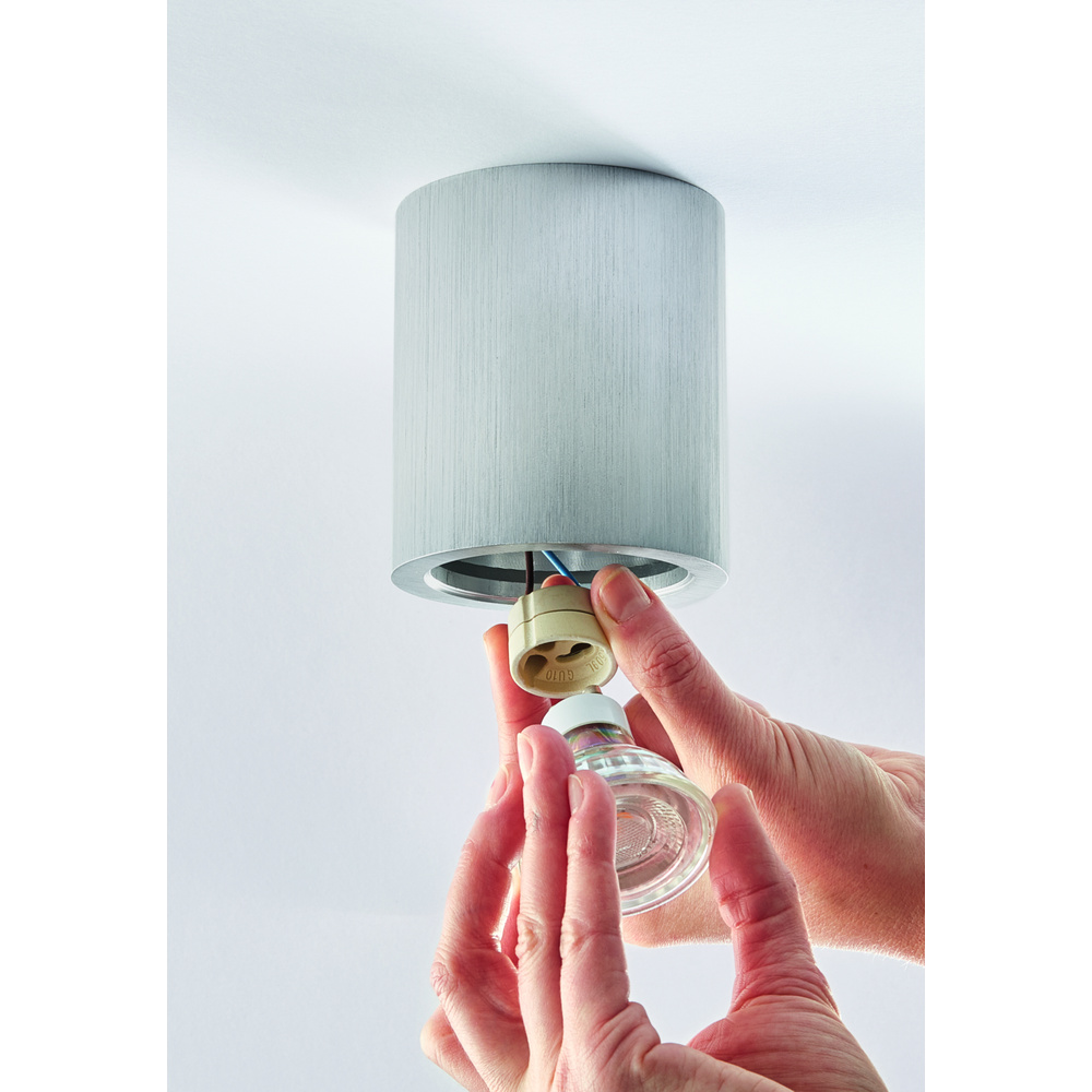 HEITRONIC Aufbaufassung ADL9301 für GU10, schwenk- und drehbar, Aluminium